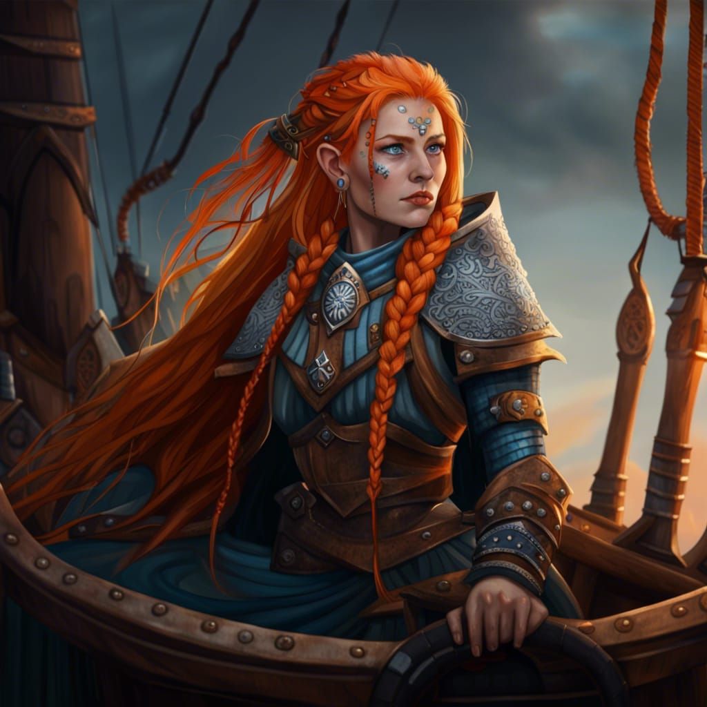 Nordic Seer on Longship with Druid Armor
