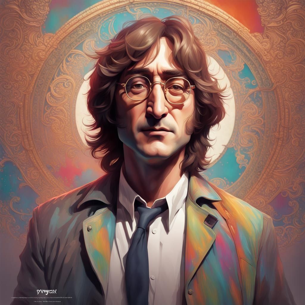 John Lennon in Dynamic, Hyper-Detailed Concept Art