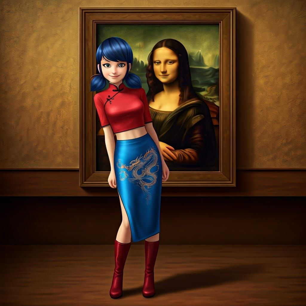 Marinette Dupain-Cheng Meets Mona Lisa in Art Nouveau Style