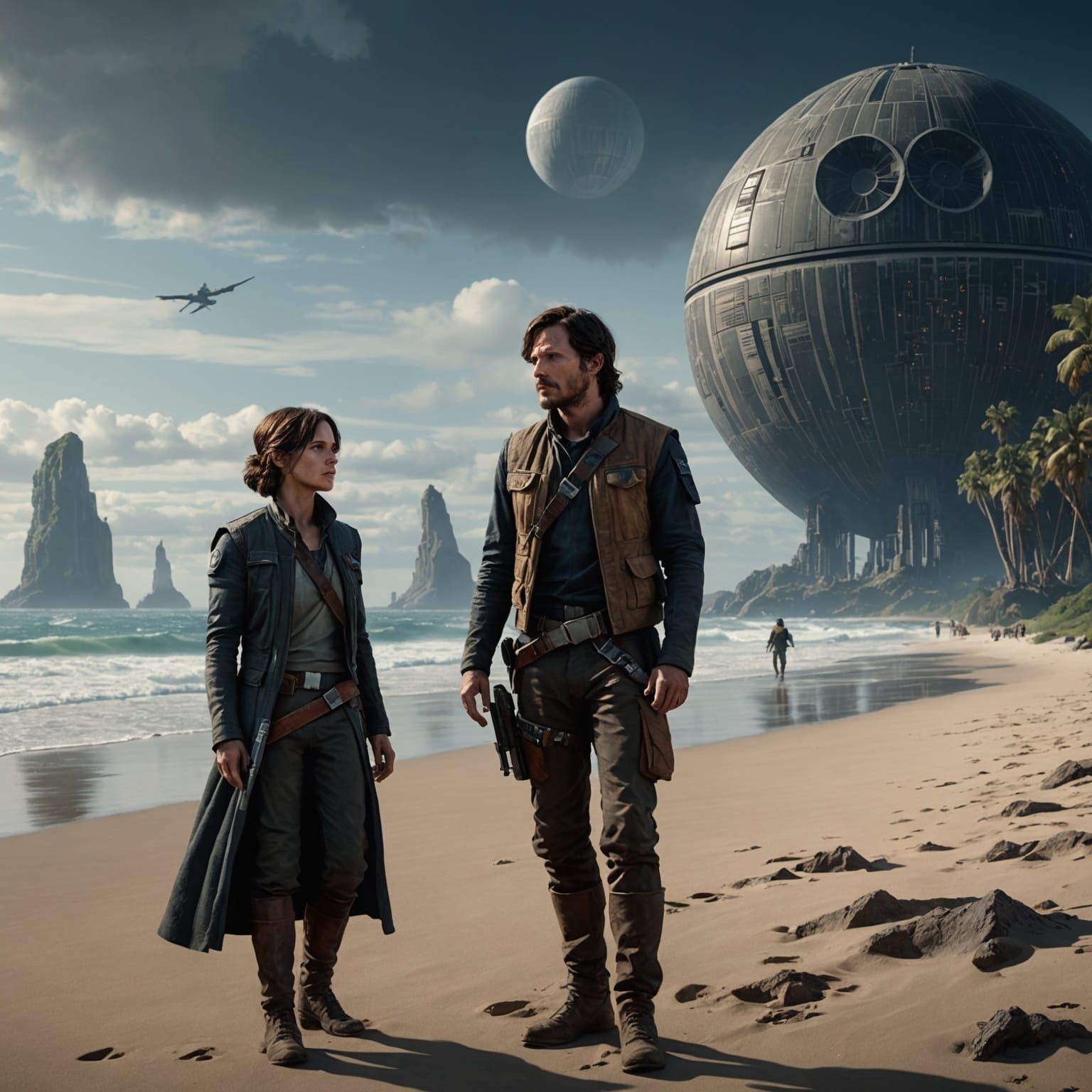 Cassian Andor and Jyn Erso Witness the Death Star