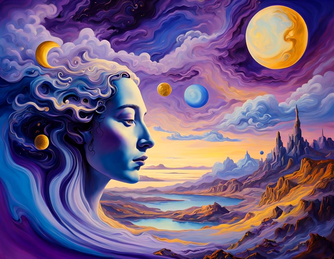 Surreal Dreamscape in Oil Painting Style