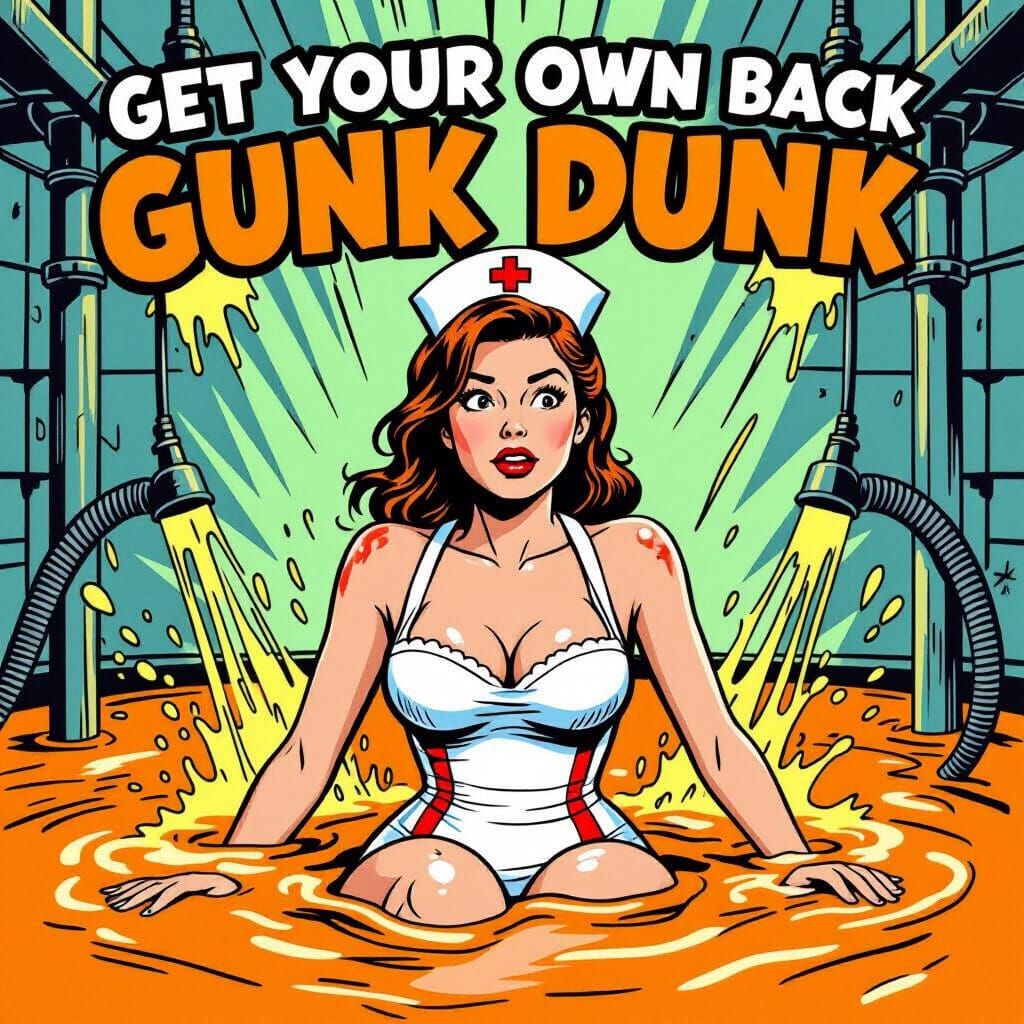 Comedic Nurse in Gunk Dunk Challenge