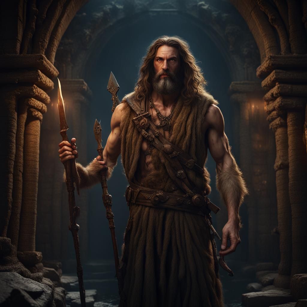John the Baptist in a Dark Fantasy Dungeon