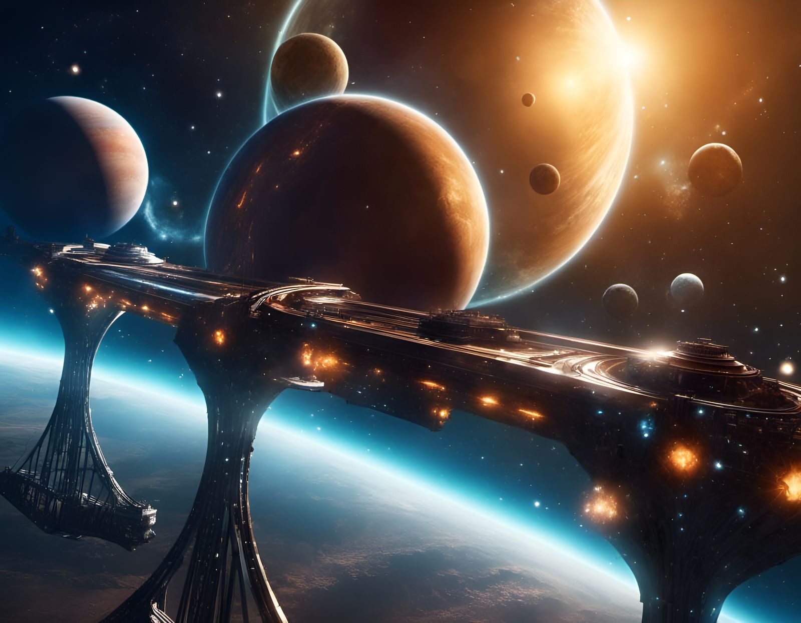 Cosmic Bridge Between Exoplanets in Unreal Galaxy