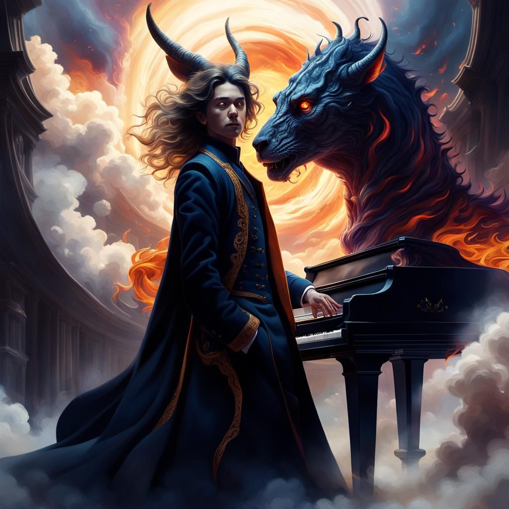 Angel and Demon Pianist in Celestial Chaos