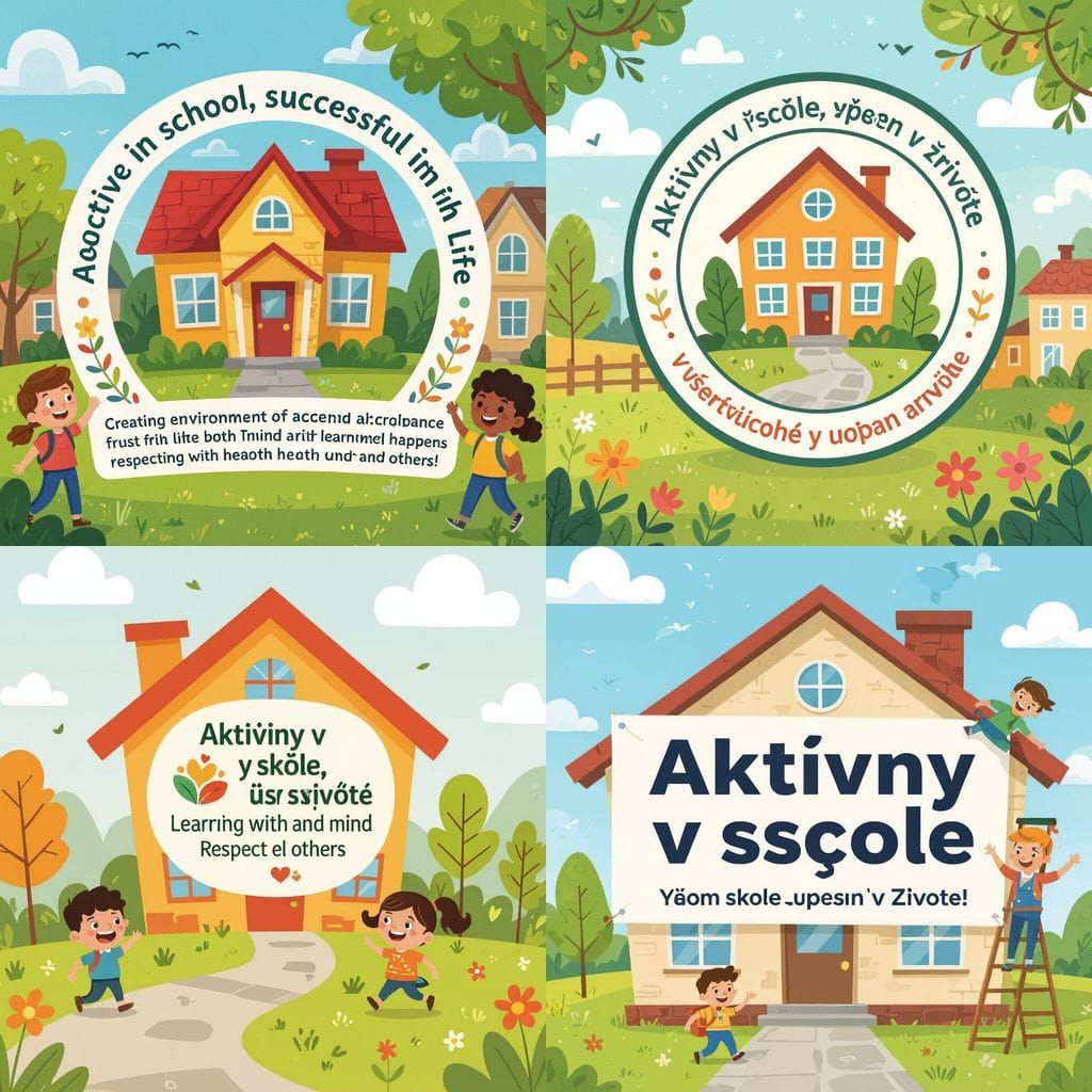 Animated Elementary School Logo with House