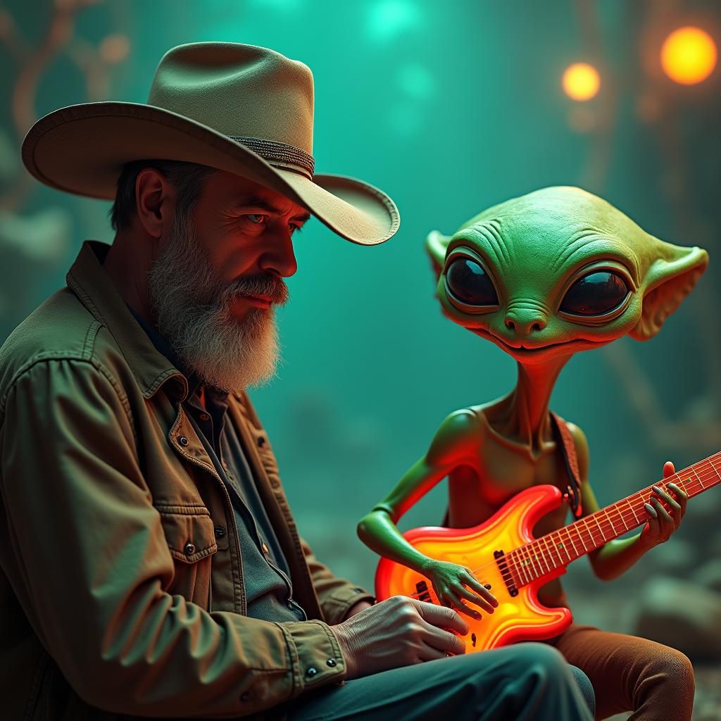 Cowboy and Alien Music in a Cinematic Landscape