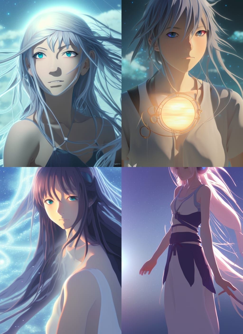 Cosmic Woman in Anime Key Visual Style