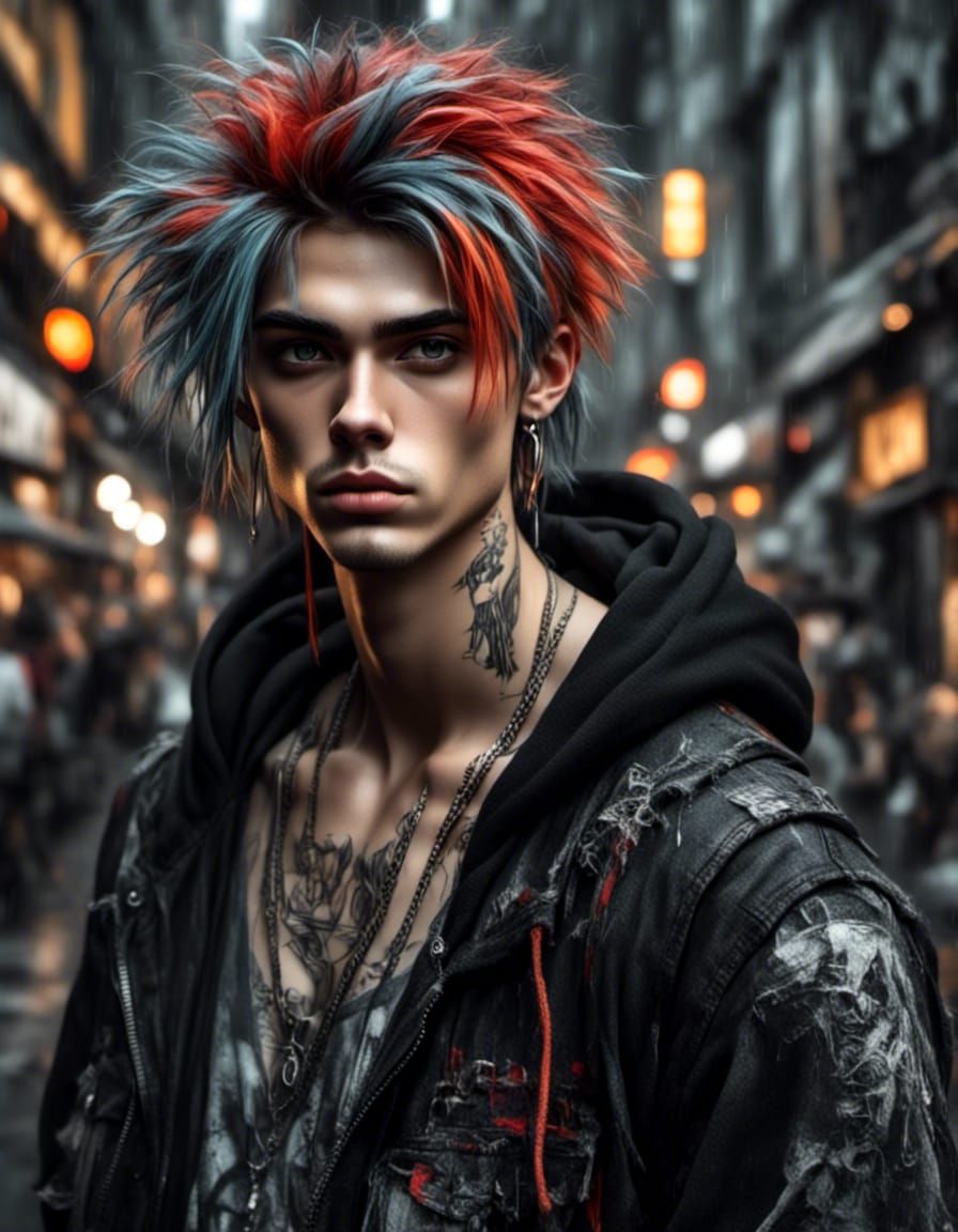 Punk Street Artist in Chalk Art Style