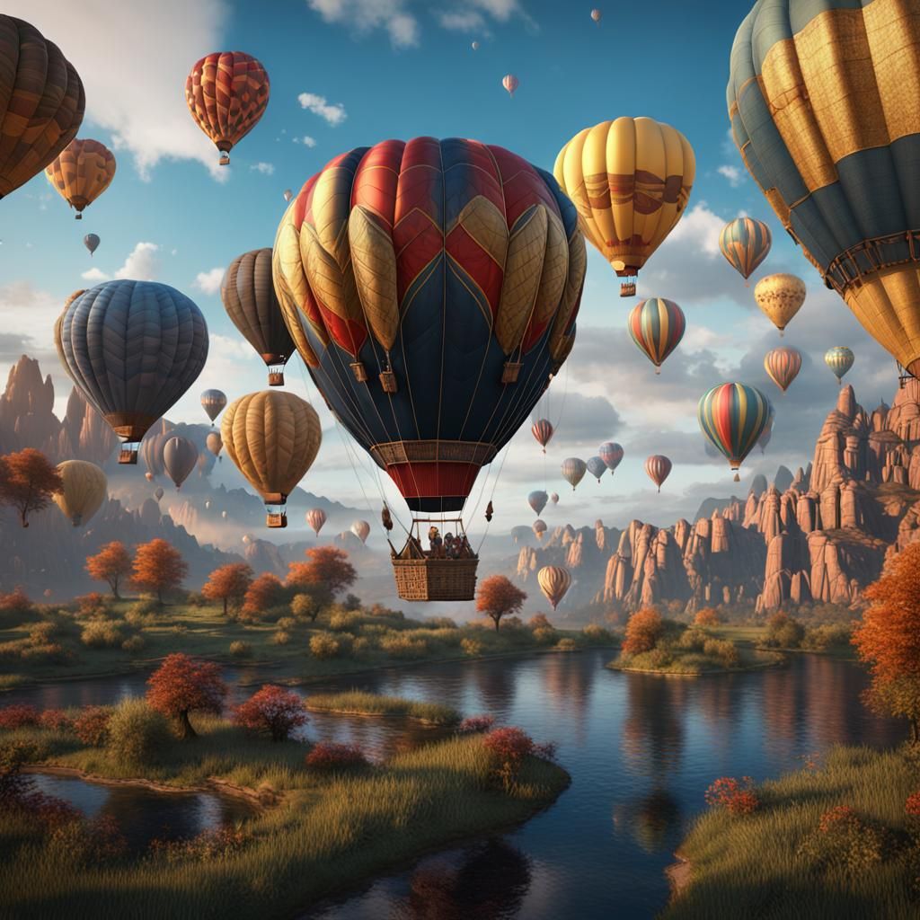Fantastical Hot Air Balloons Over the Valley