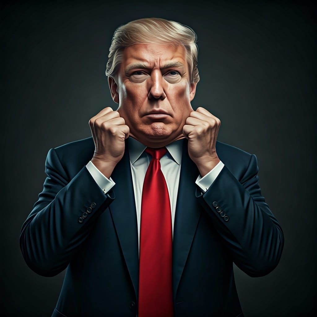 Photorealistic Trump Reveals Musk Mask