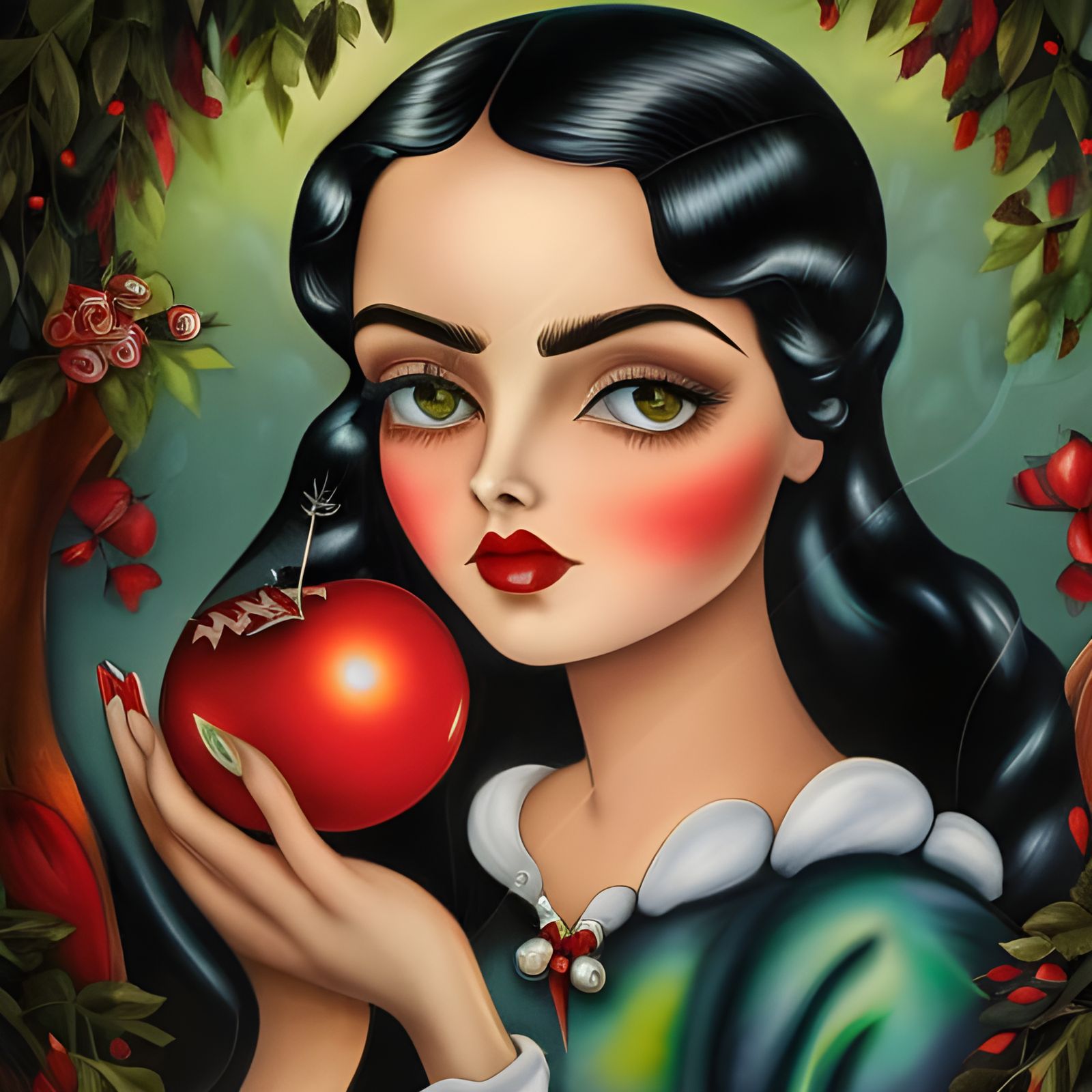 Snow White's Bioluminescent Apple: Macabre Fairy Tale