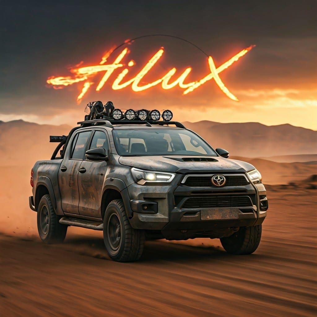Mad Max Hilux in Post-Apocalyptic Desert Landscape