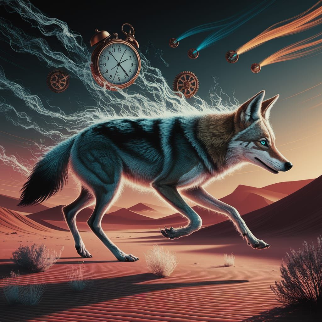 Spectral Coyote Runs Backward Through Distorted Time