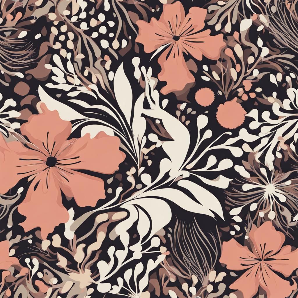 Organic Floral Shapes Pattern in Digital Art