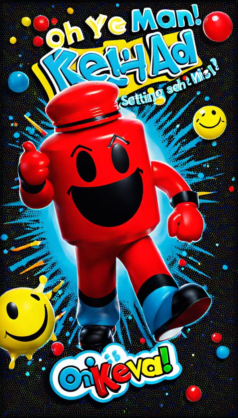 Kool-Aid Man in Misty Medieval Scene