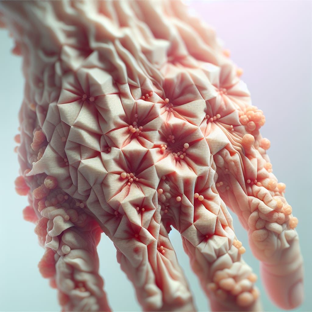 Origami Skin Condition in Pastel Tones