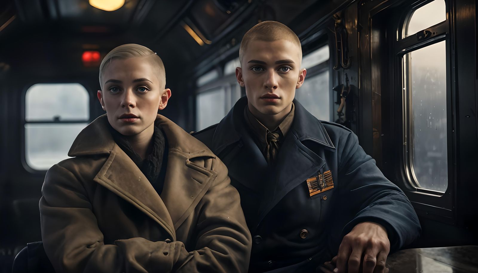 Handsome WWI Sailor in Steampunk Horror Scene
