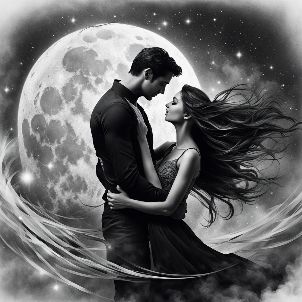 Passionate Embrace: Lovers in Ink Style