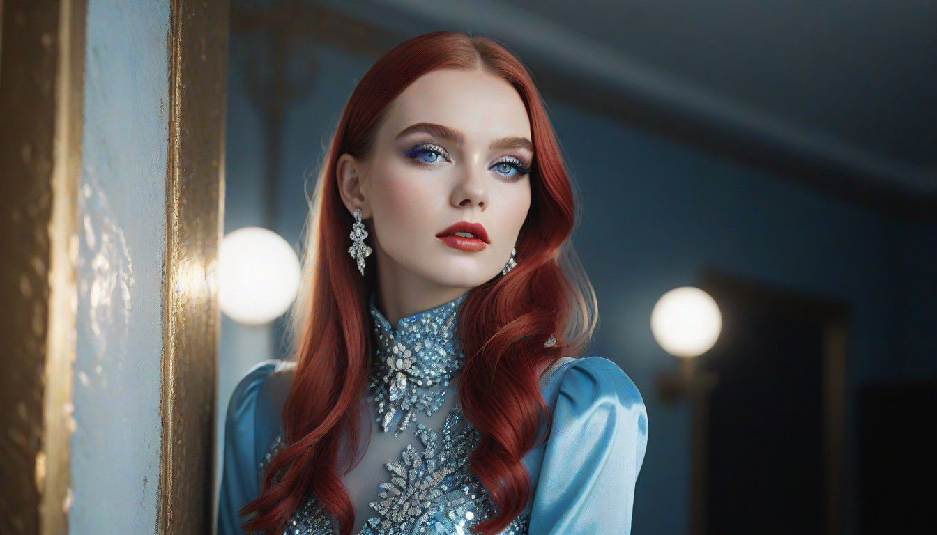 Haute Couture Russian Beauty in Icy Pastel Hues