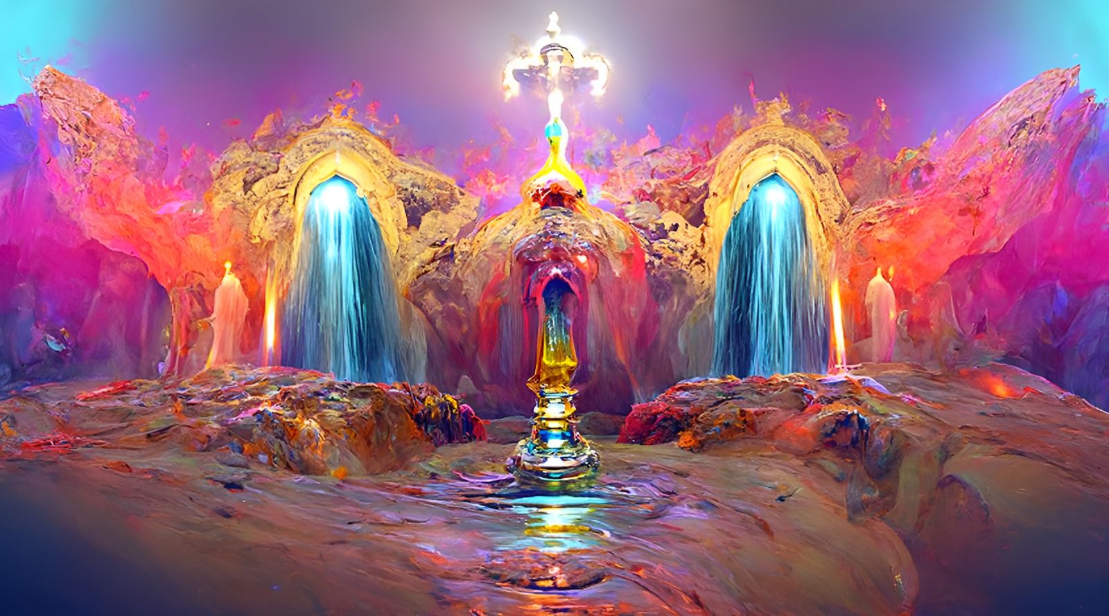 Geyser of Holy Water in Divine Cave