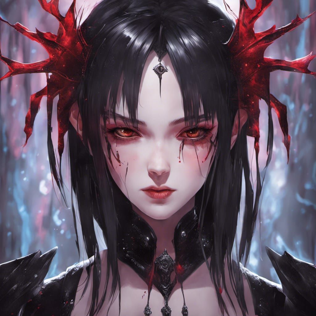 Rory Mercury as Dark Goth Queen: Hyperrealistic Art