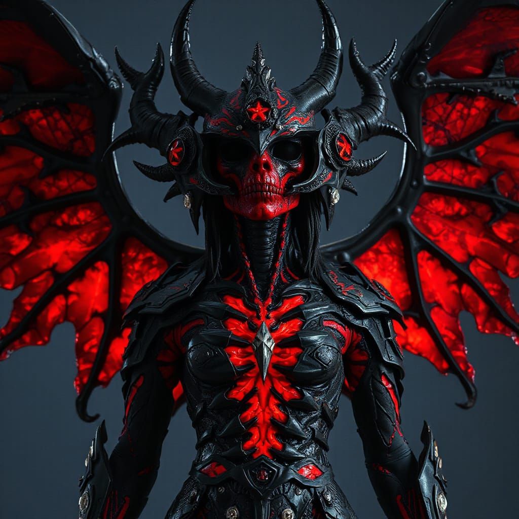Demonic Queen in Obsidian Armor, Hellfire Design