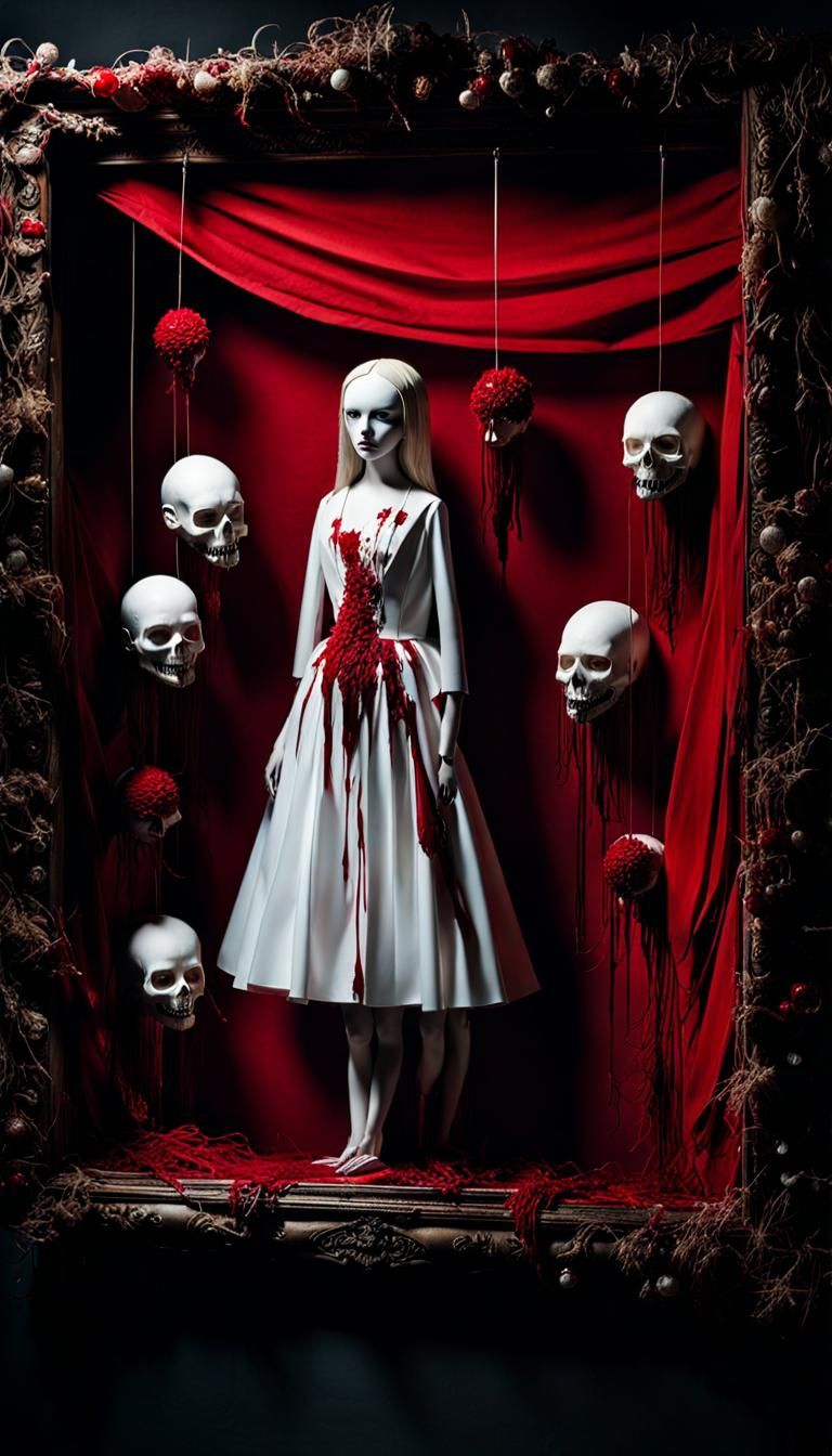 Dark Horror Paper Art Diorama Installation