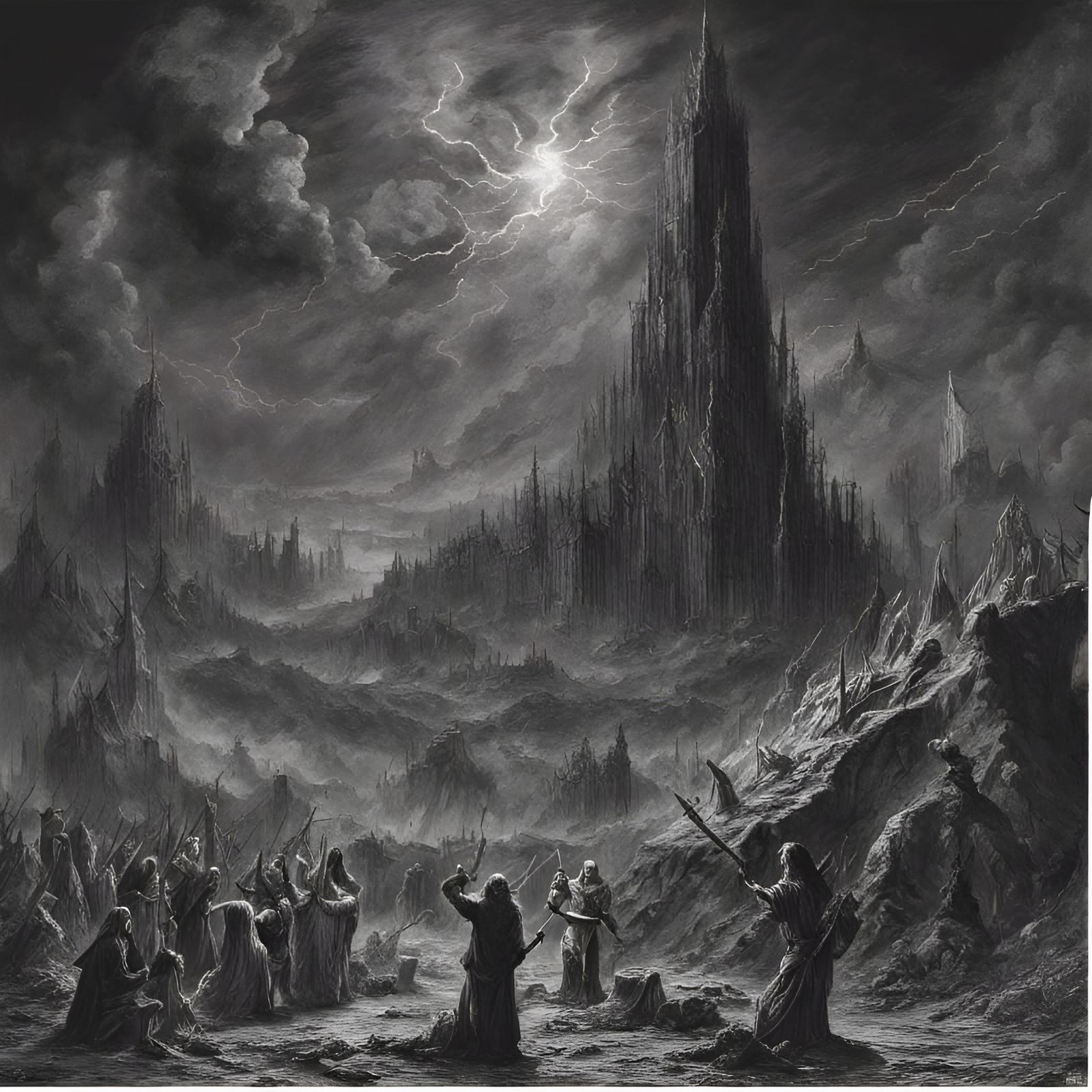 Sodom and Gomorrah Destroyed by Meteors, Black Metal Art
