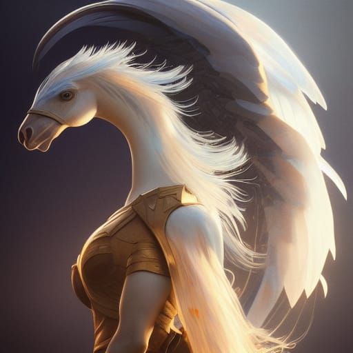 Hyperdetailed Pegasus Portrait in Digital Art Style