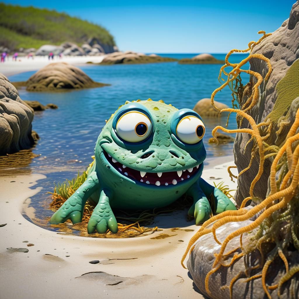 Charming Sea Monster Plays Hide-and-Seek: Pixar Style