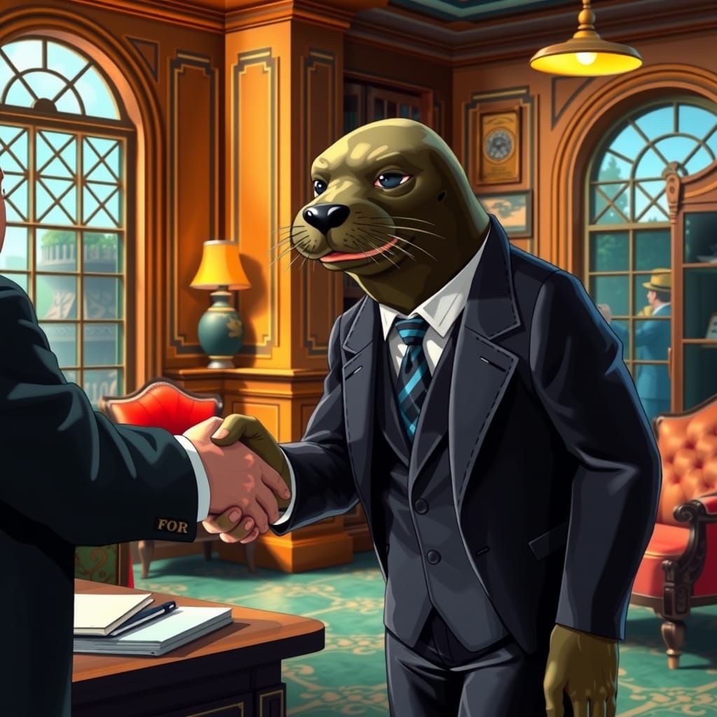 Seal Salesman Closes Deal in Industrial Futurism Style