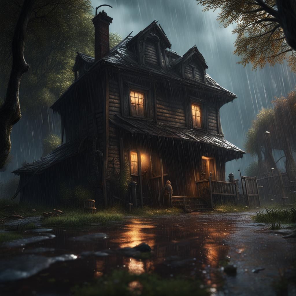 Wolf in Rain: Hopeful Fantasy Concept Art