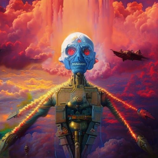 Oppenheimer Portrait in Detailed Oil Painting Style