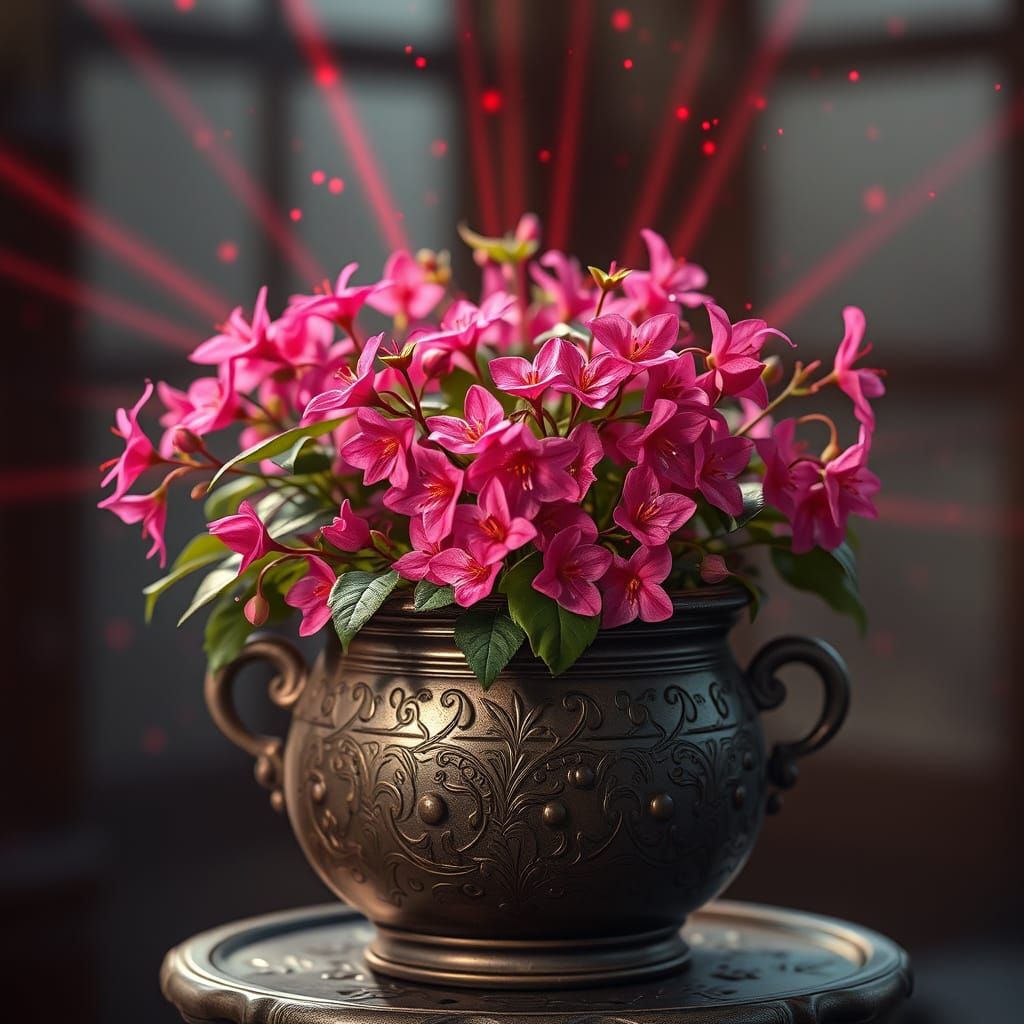 Nightshade Flowers Emit Light: 3D Anime Art