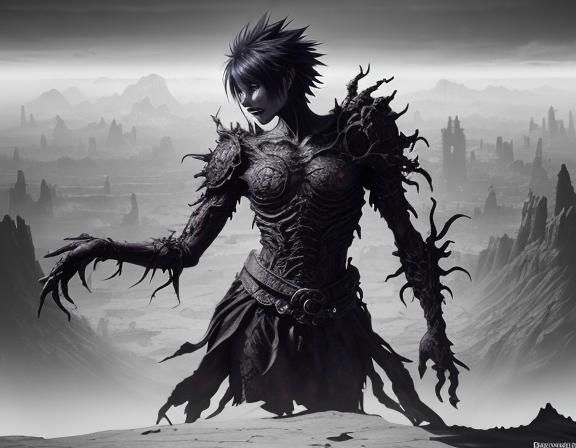 Death Gods in Bleak Wasteland Landscape