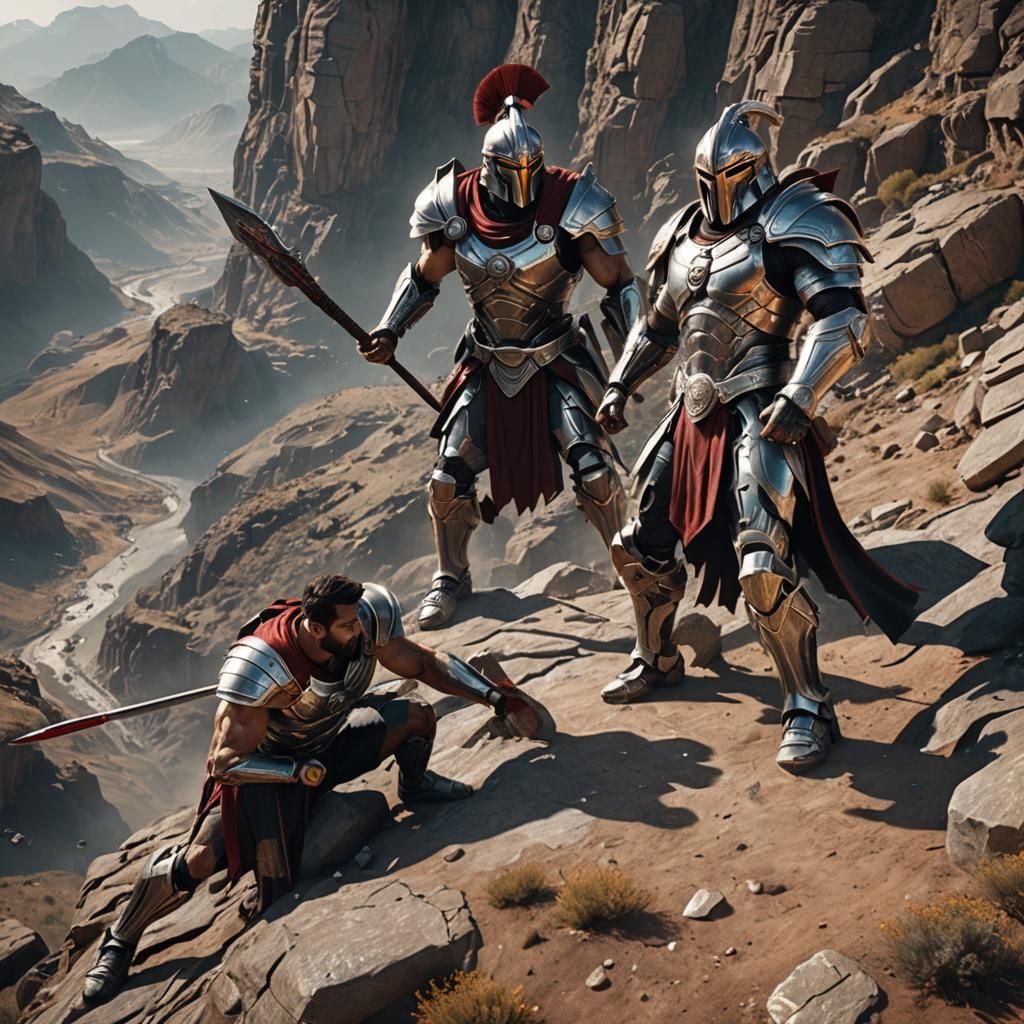 Spartan Warrior Battles Persian in Sci-Fi Epic