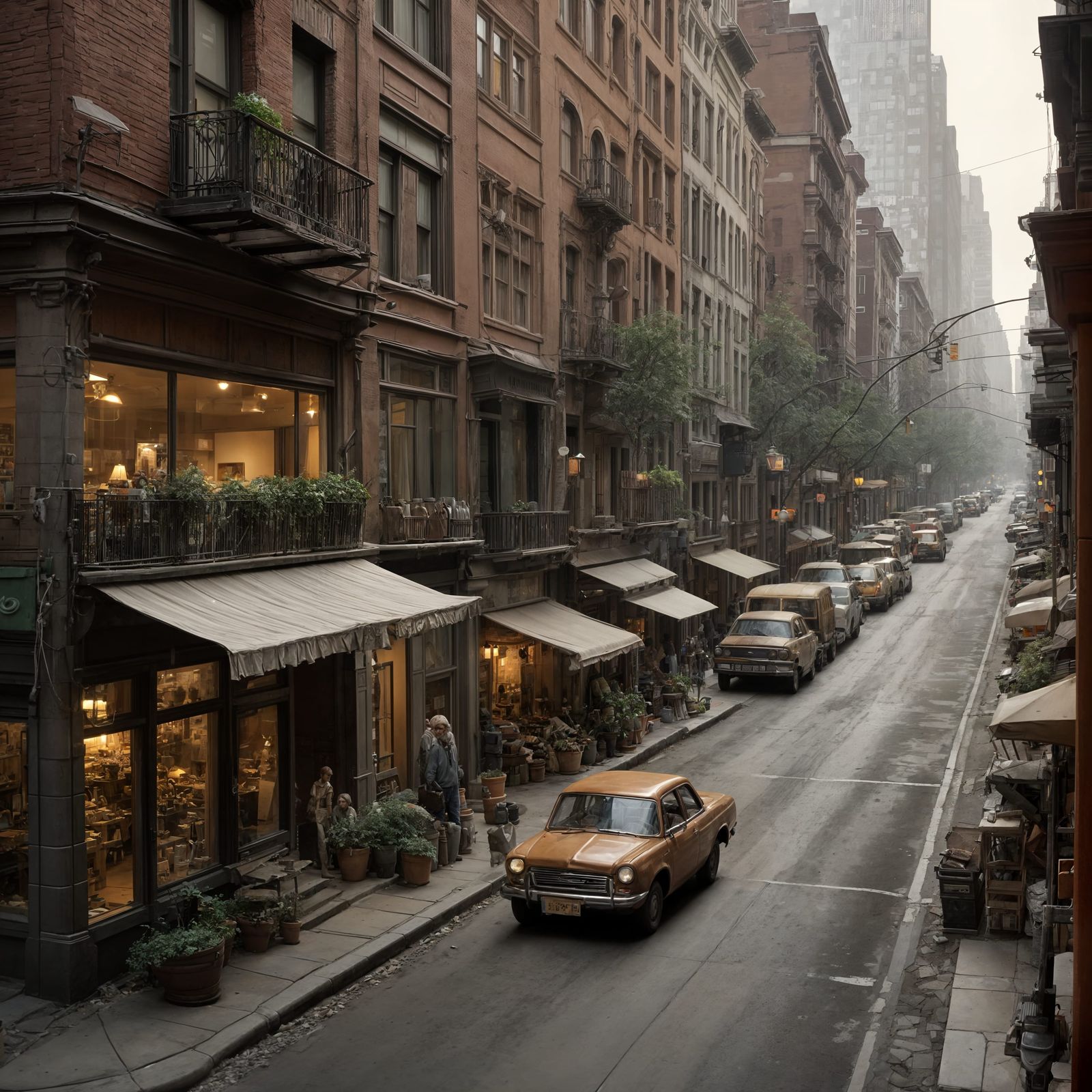Clay Cityscape: Manhattan Street Scene in Photorealistic Det...