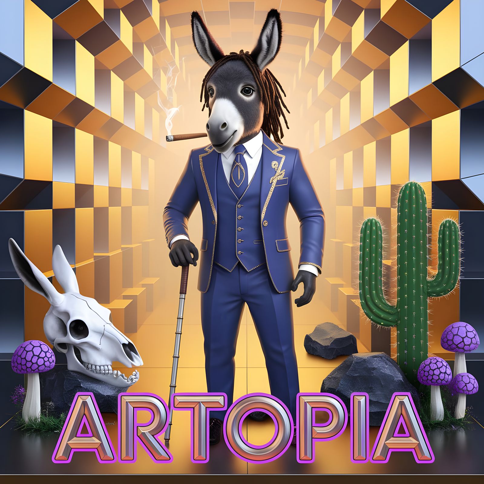 Ethereal Donkey Lord in Artopian Splendor