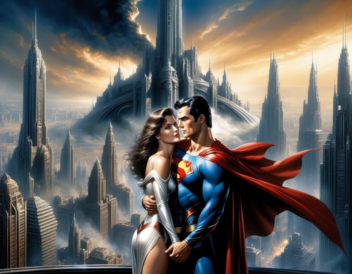 Superman and Lois Lane: Hyperrealistic Embrace