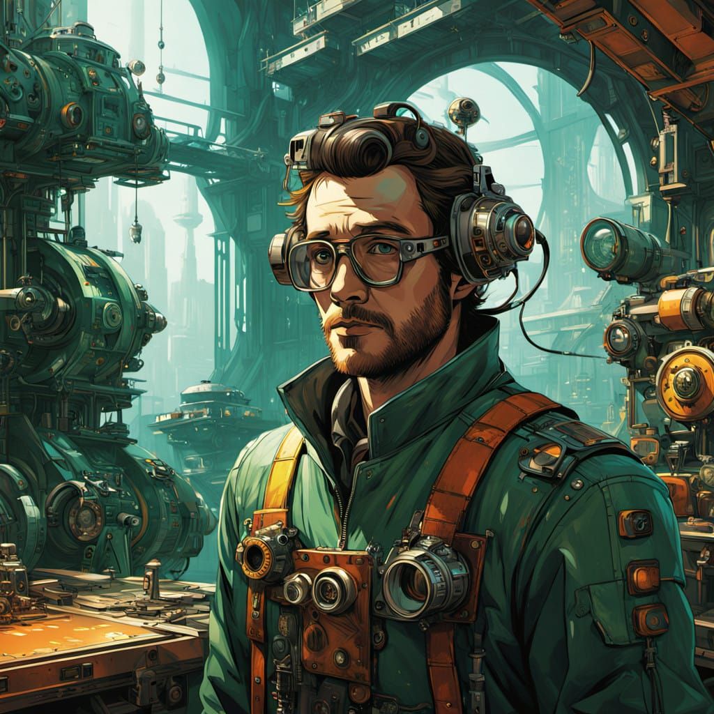 Mechanical Engineer Dex Gearhead Wilder in Whimsical Steampu...