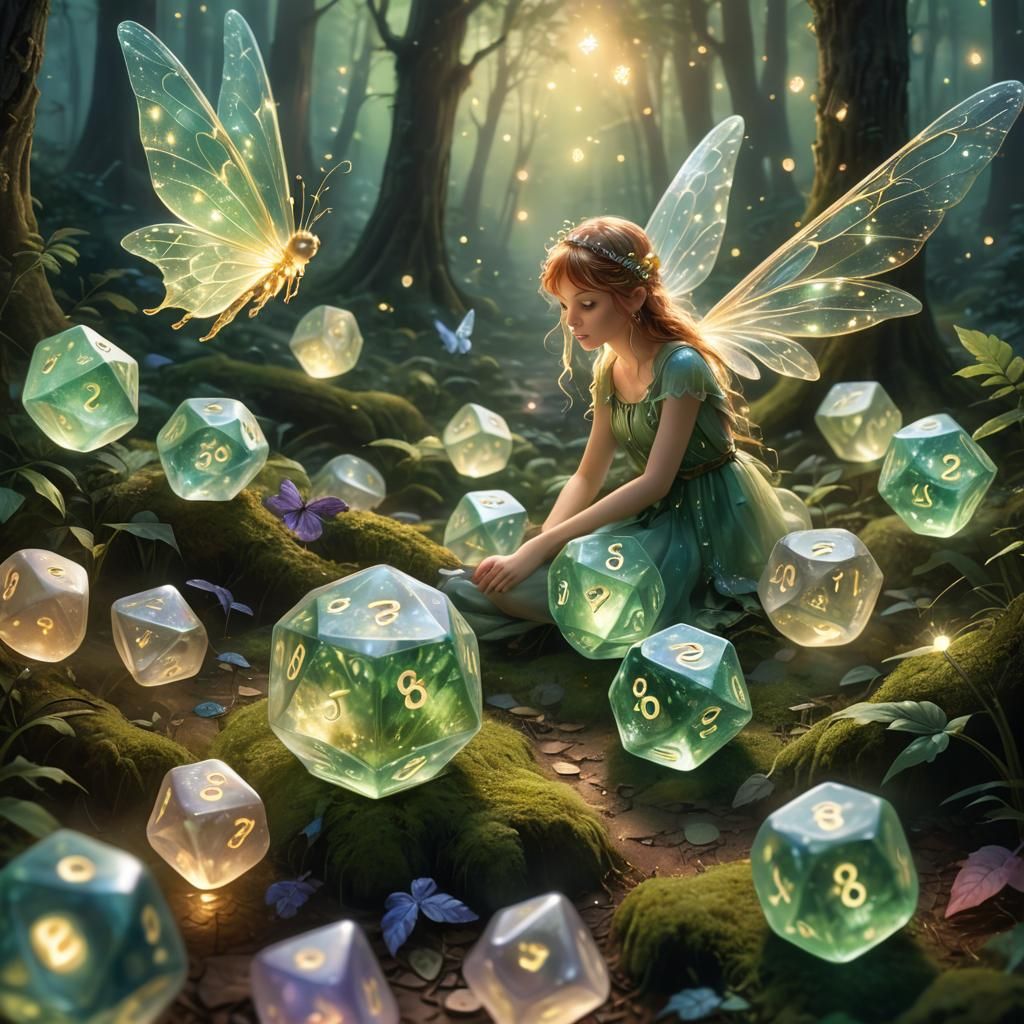 Fairy Rolls Giant Dice in Dreamy Forest