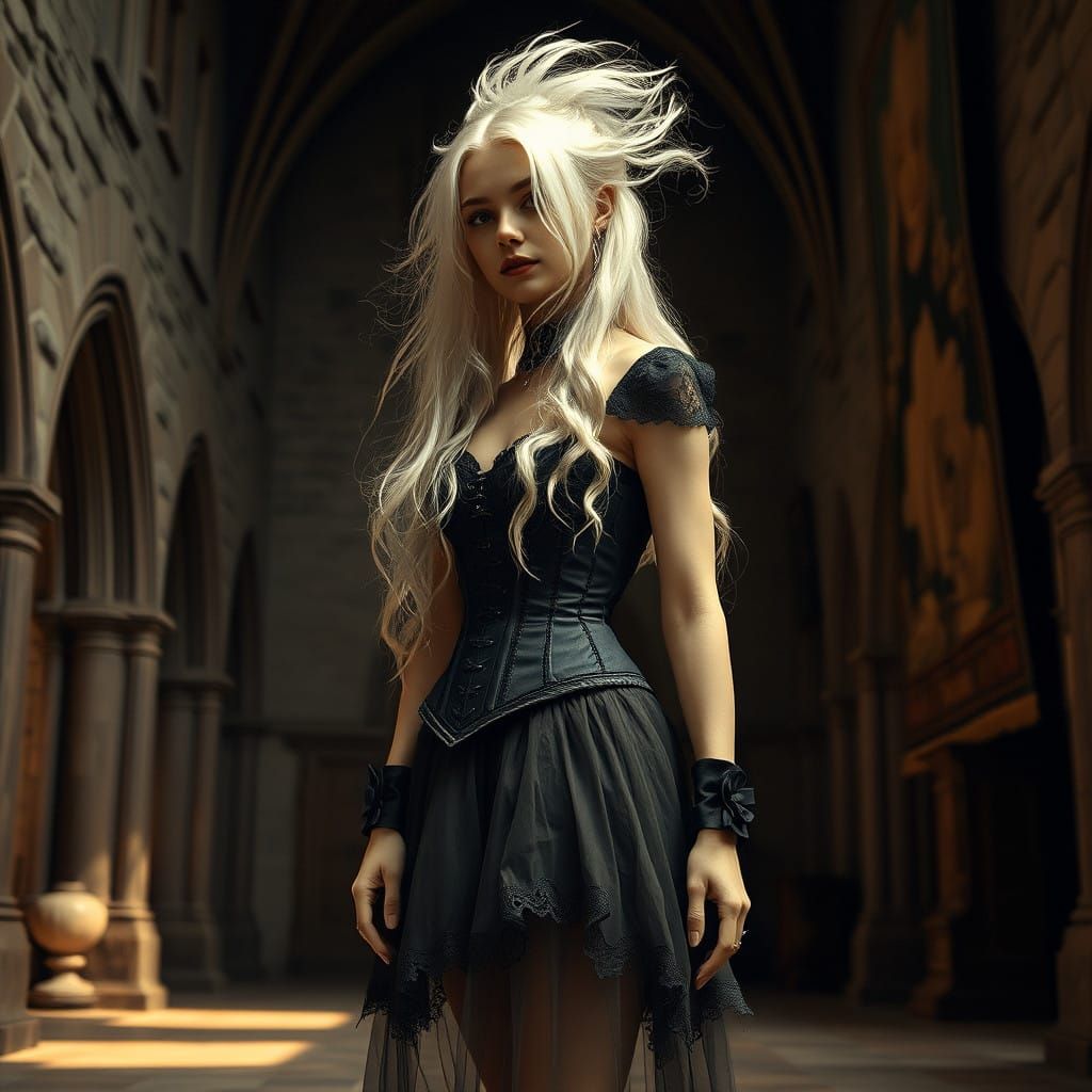 Gothic Beauty in Vintage Sepia