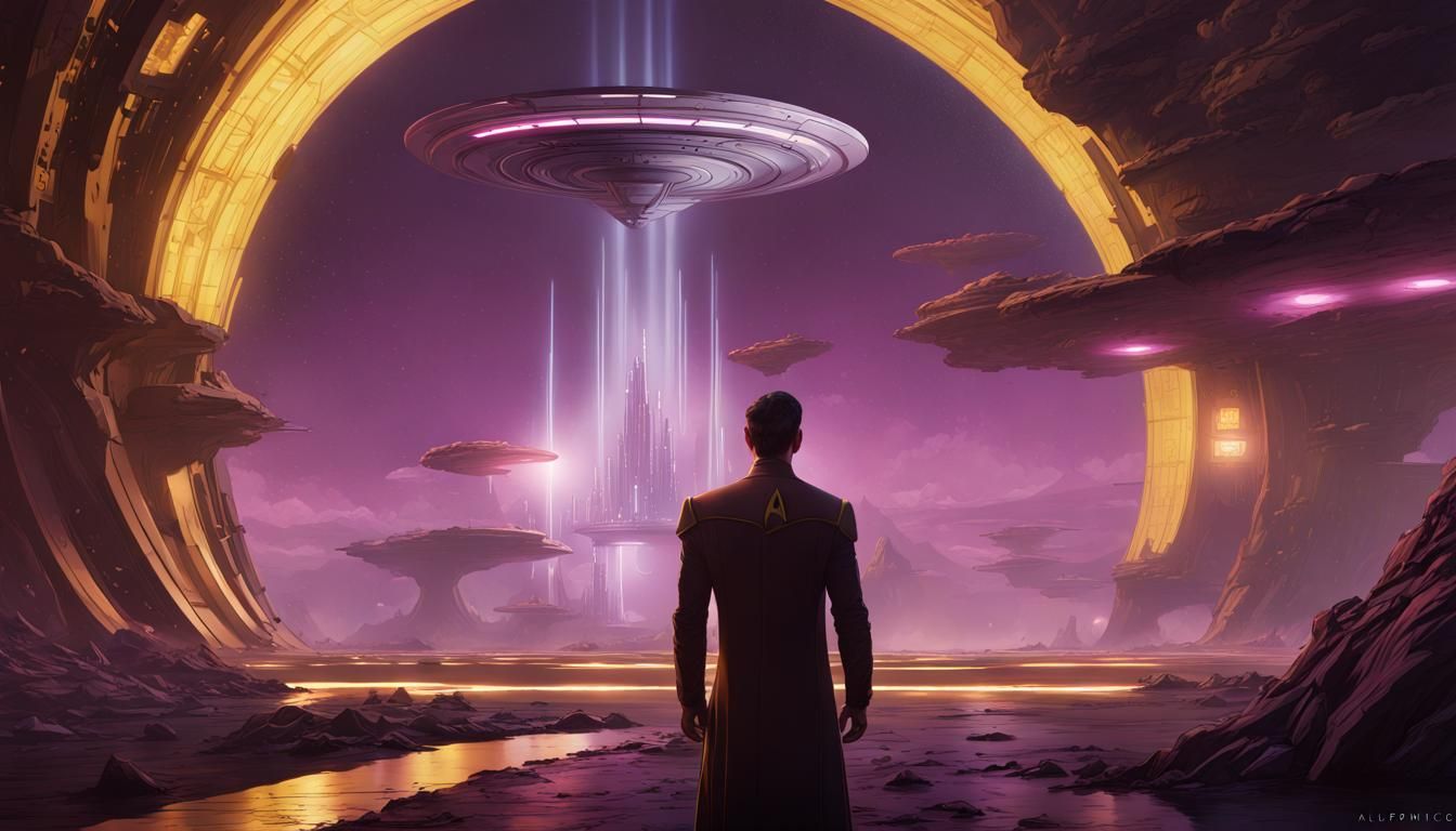 Star Trek Scene in Art Nouveau Style