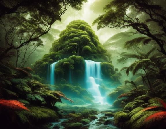 Luminous Amazon Rainforest Scene