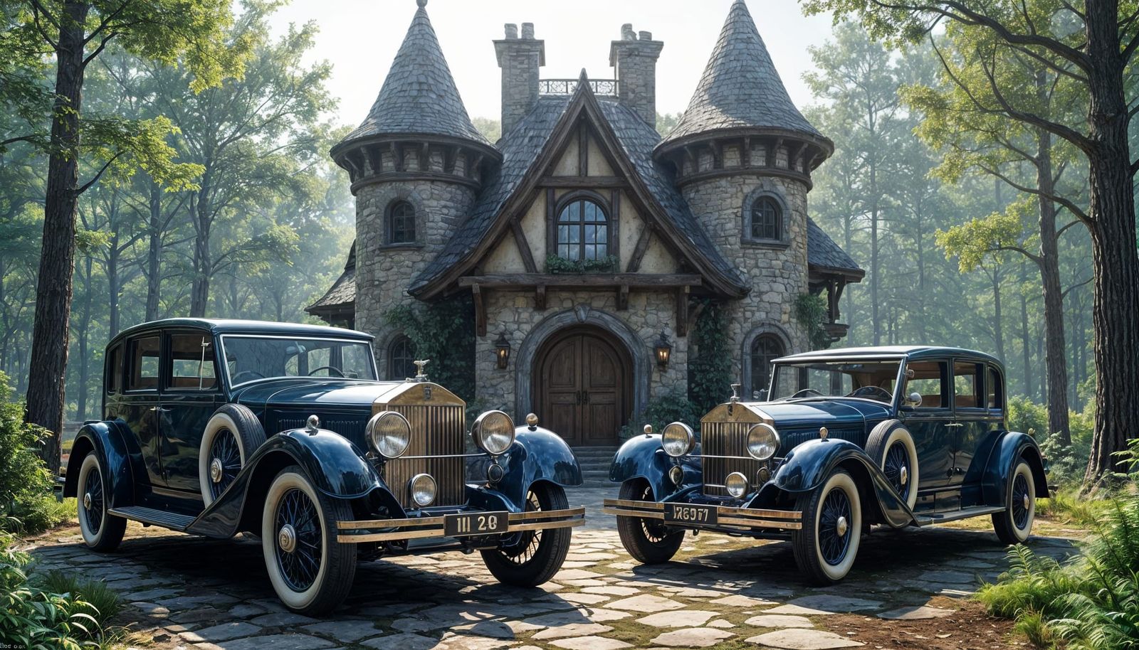 Elven Cottage with Antique Rolls Royce Cars
