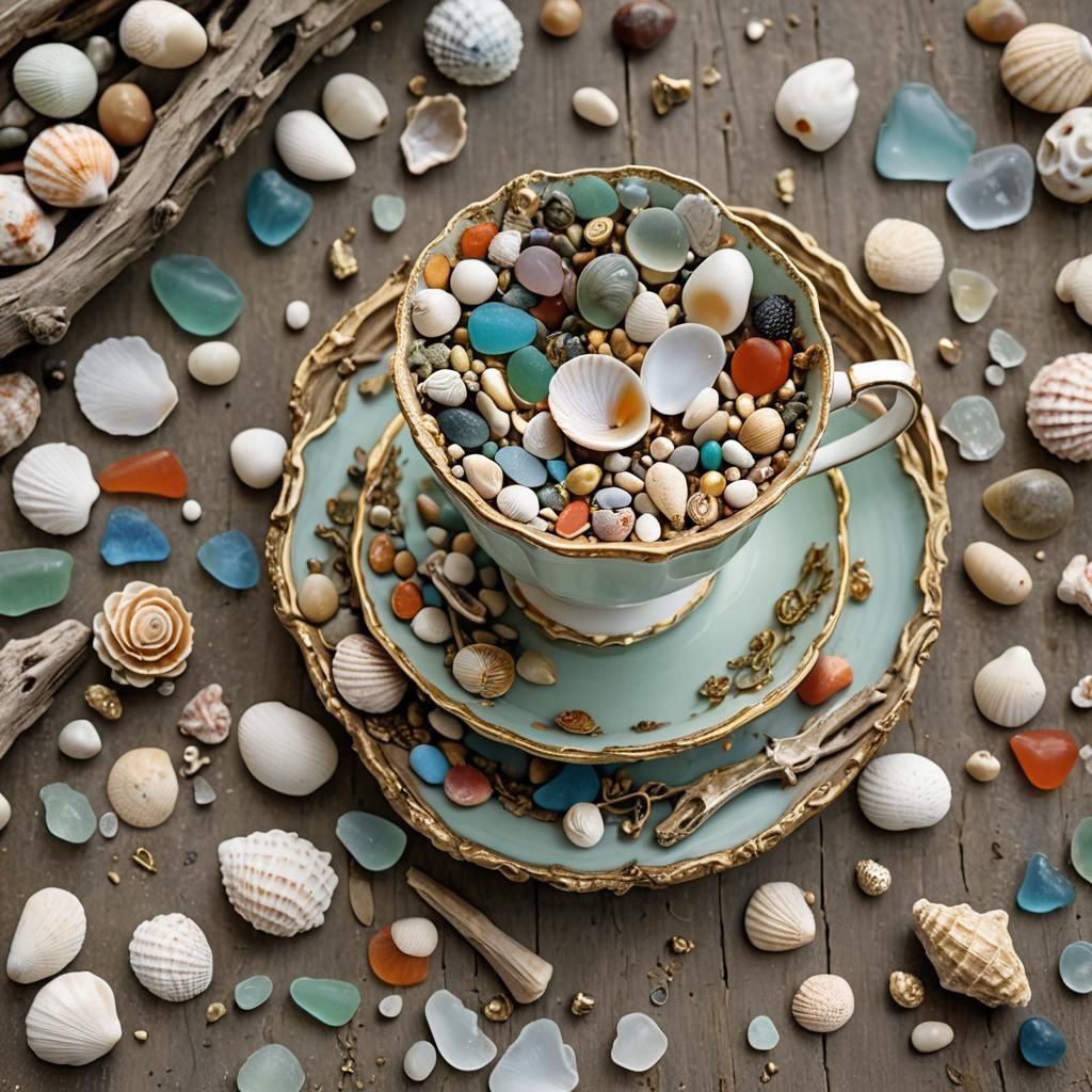 Underwater Kingdom Inside Antique Teacup