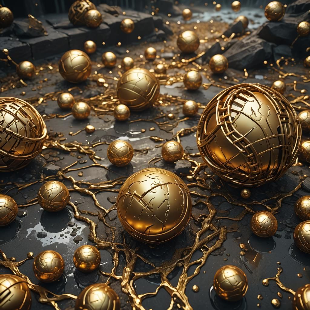 Golden Baseball: Detailed Matte Painting in Deep Color