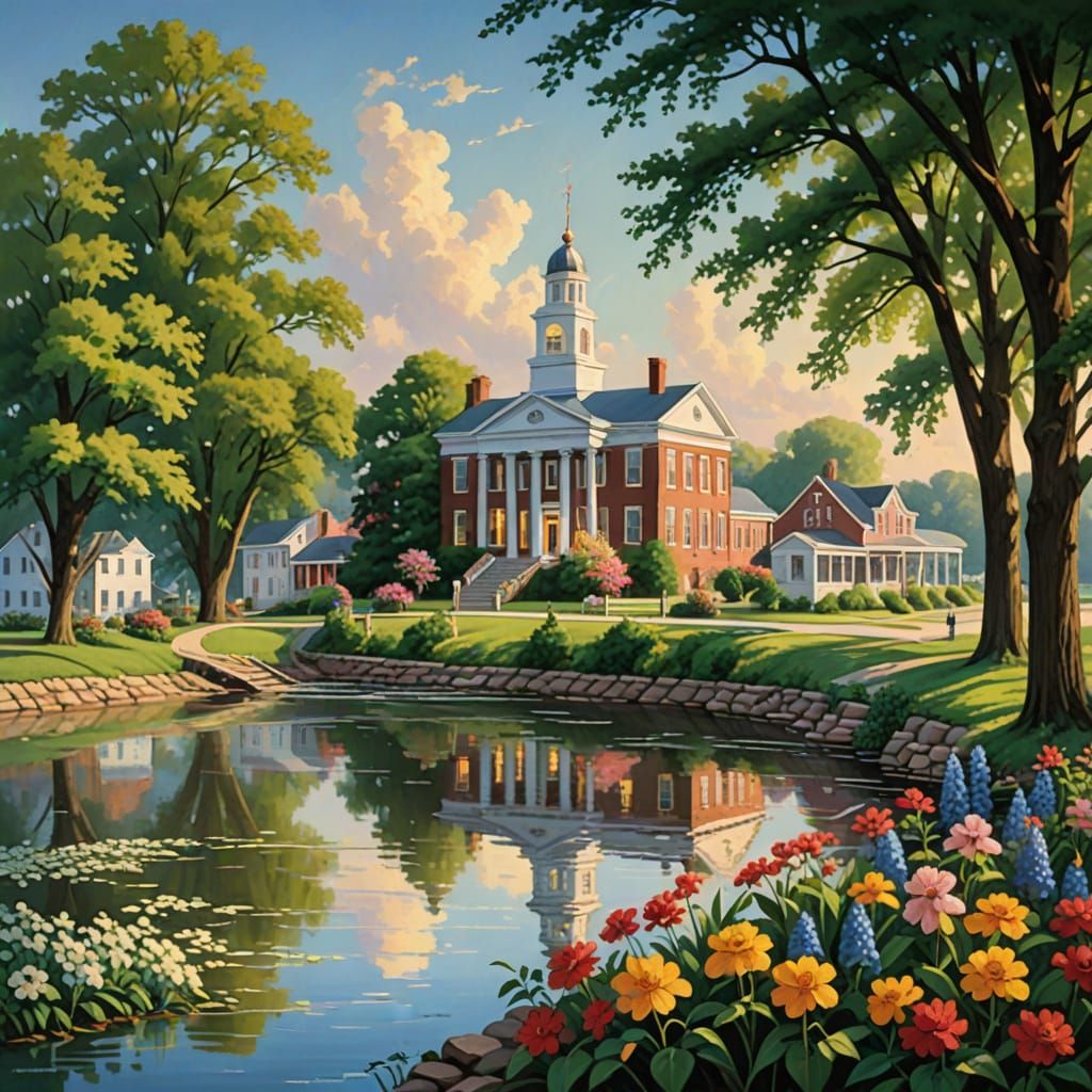 Idyllic Nauvoo on the Mississippi River in Whimsical Waterco...