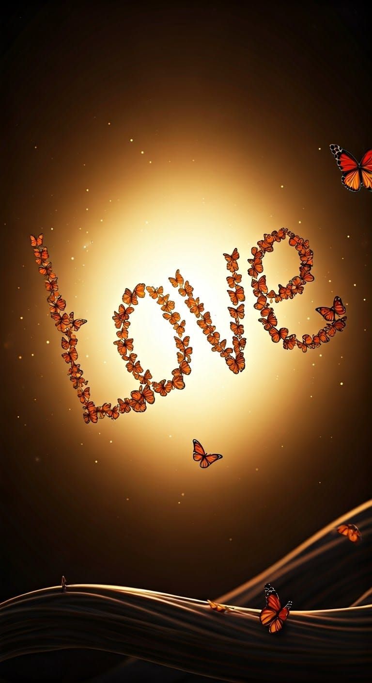 Monarch Butterflies Spell Love in Golden Light